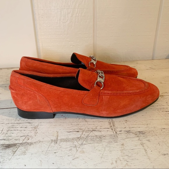 🤩Host Pick Rag & Bone Red Suede Loafers size 38.5 - Picture 1 of 7